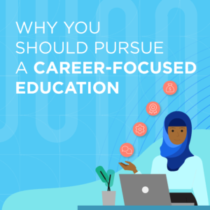 Woman pursuing career-focused education